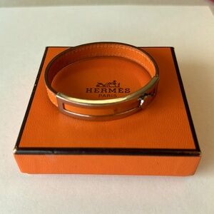 Hermes Leather Silver plated Bracelet